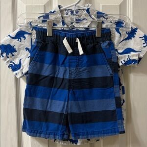 Boys collared button-down and matching short set.